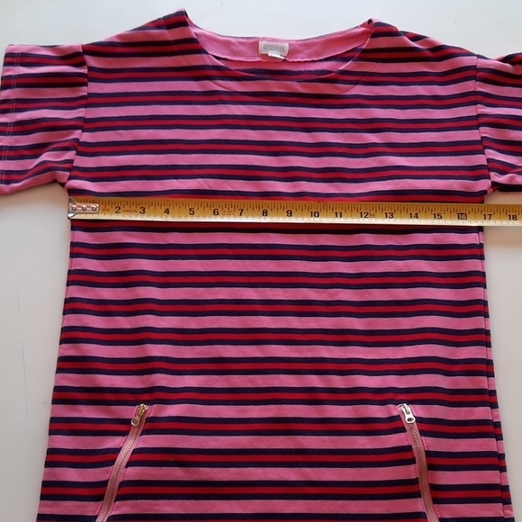 Gymboree large 10 12 pink red navy striped dress - Picture 8 of 9